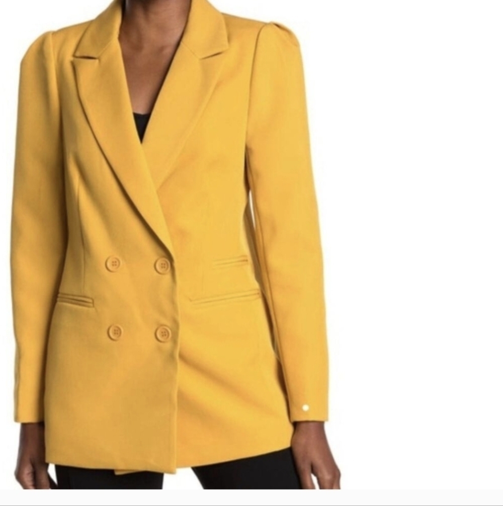 Walter Baker,Double-Breasted Yellow Women's Blazer, Size S